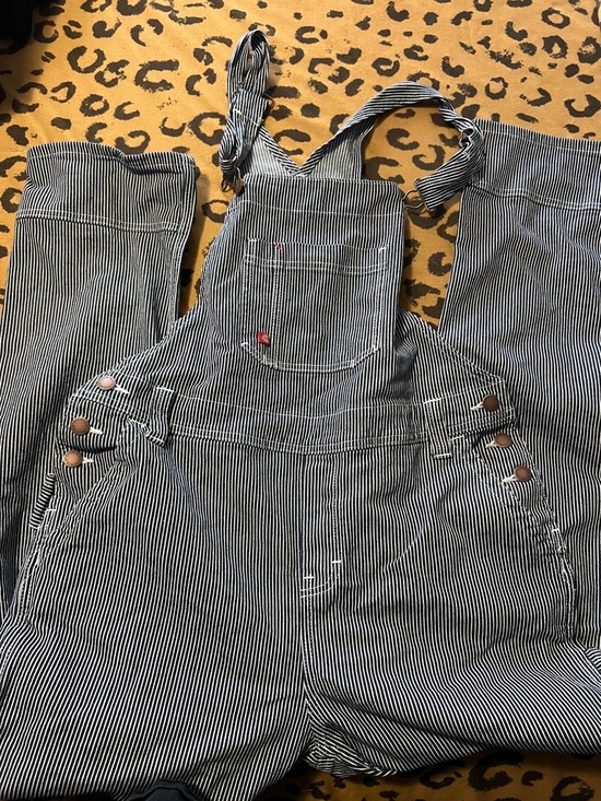 Dickies Denim - Dickies Blue and White Striped Women's Overalls Size Medium